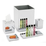 Aero Square Collection, 12 Quart Wastebasket with Liner, Stainless Steel